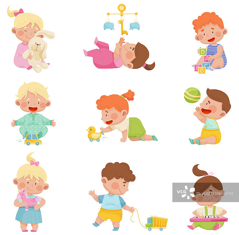 坐在地板上的儿童图片素材