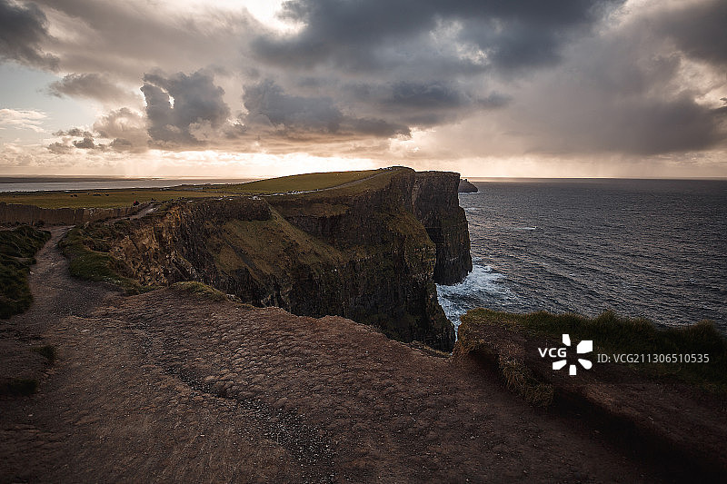 爱尔兰克莱尔郡莫赫悬崖小路图片素材