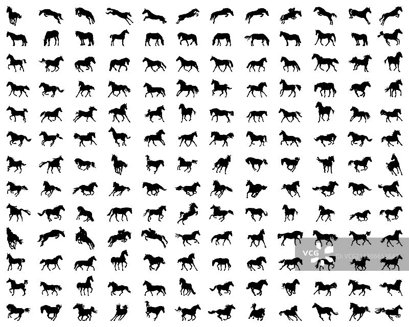 大型马匹剪影合集图片素材