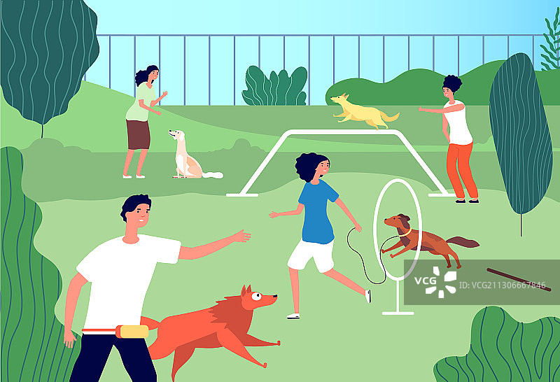 宠物乐园有趣的家犬男人图片素材