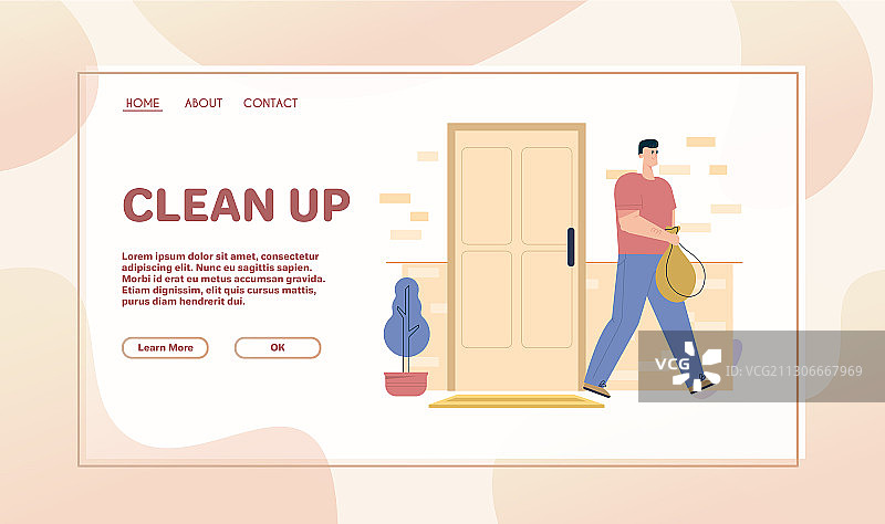 男人扔垃圾图片素材