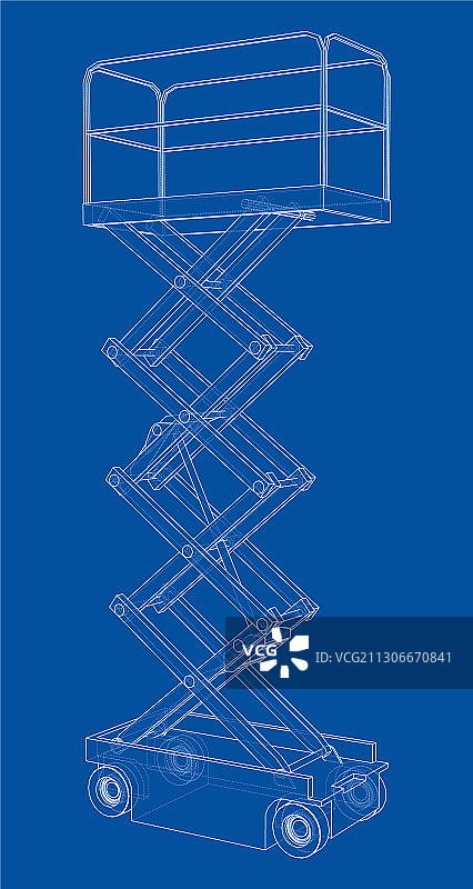 剪叉式升降机概念轮廓图片素材