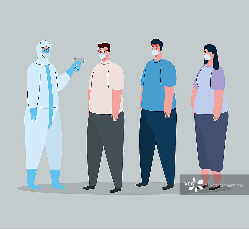 身穿生化防护服的新冠病毒感染者图片素材