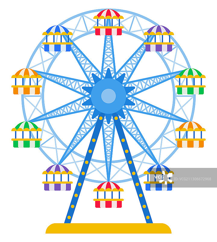 带有彩色乘客舱的摩天轮图片素材