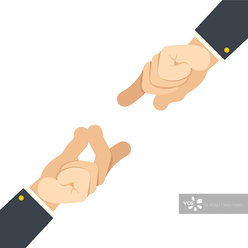 手指弹响手势吸引扁平设计图片素材