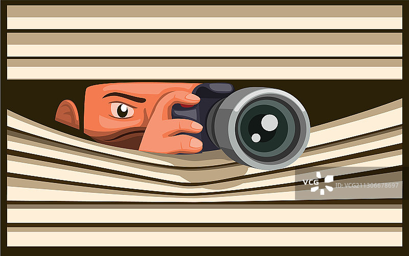 狗仔队在窗帘后偷拍图片素材