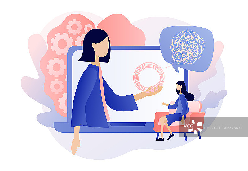 心理咨询师在线心理治疗图片素材