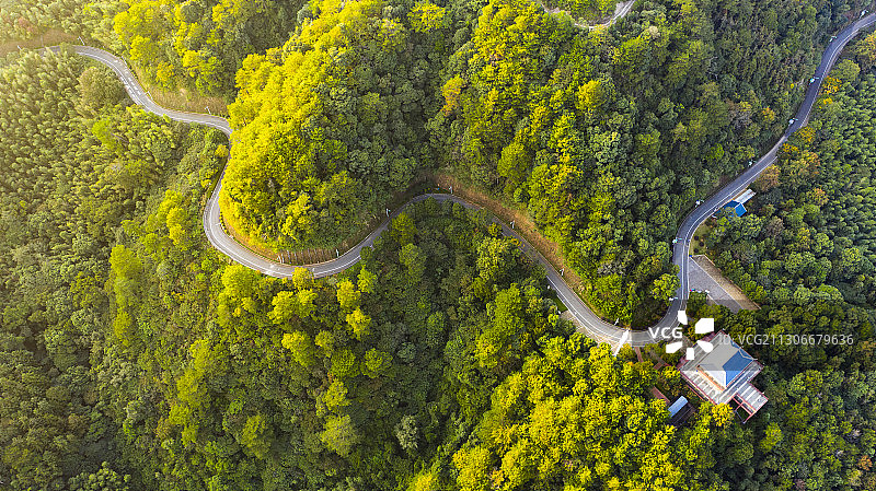 大锦山蜿蜒曲折的盘山公路 福建龙岩图片素材