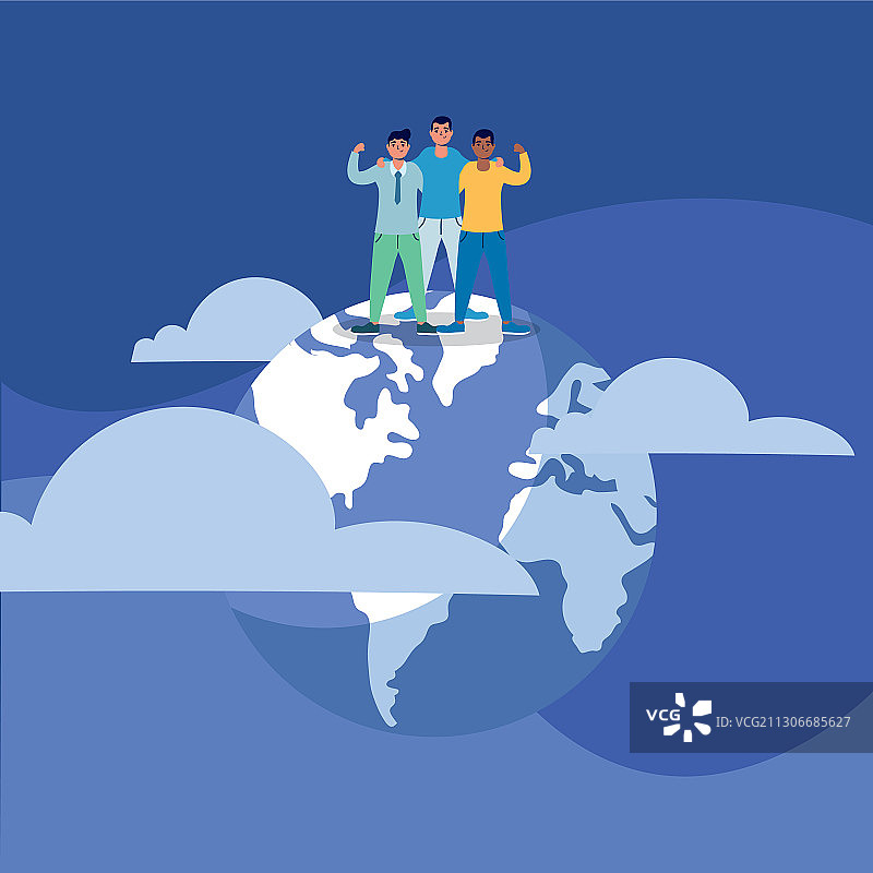 地球上的不同种族强壮男人图片素材