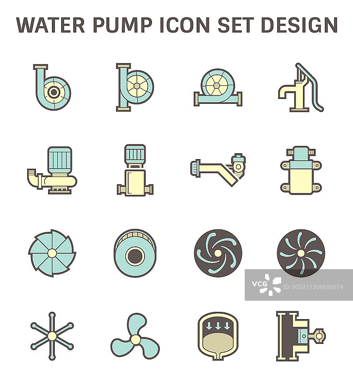 水泵和钢制刀片图标图片素材