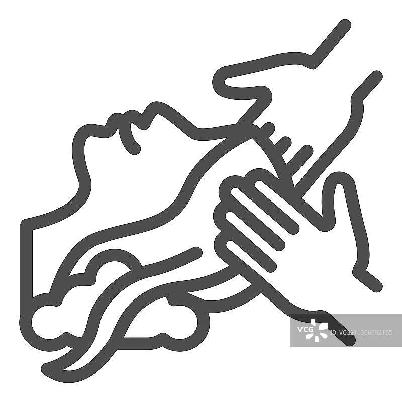 头部按摩线型图标SPA沙龙程序图片素材