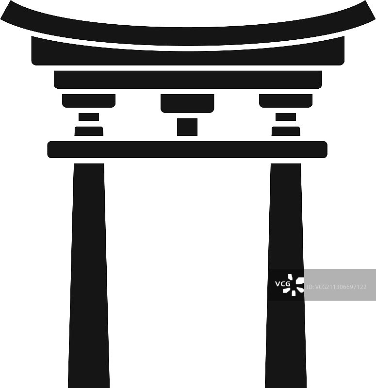 日式大门图标简约风格图片素材