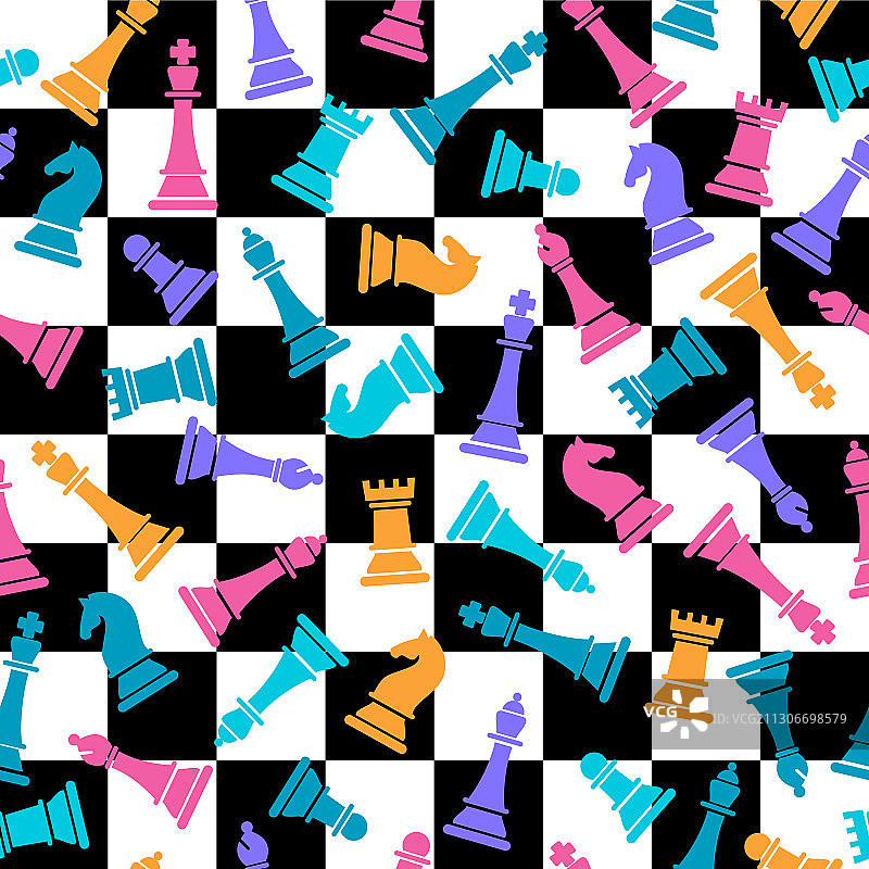 彩色国际象棋无缝图案图片素材