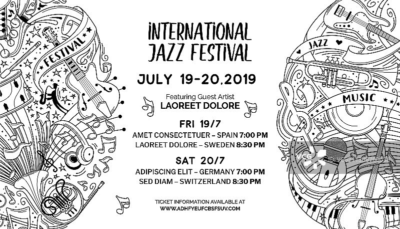 国际爵士音乐节网页banner图片素材