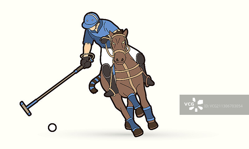 马术马球运动员卡通图形图片素材