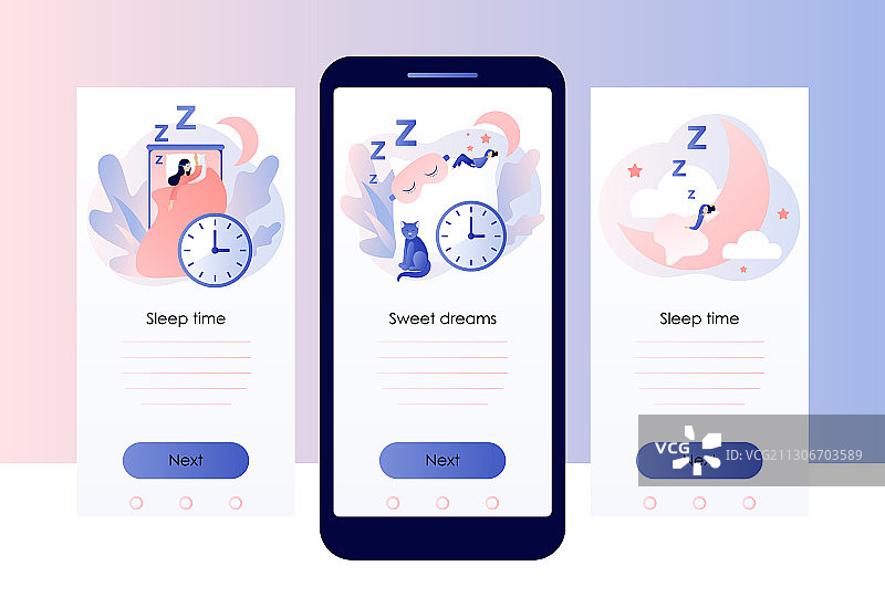 睡眠时间：甜美的梦，健康的身体和工作图片素材