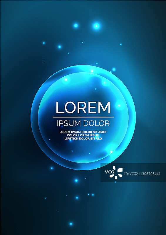 发光的霓虹灯，闪亮的透明气泡玻璃图片素材