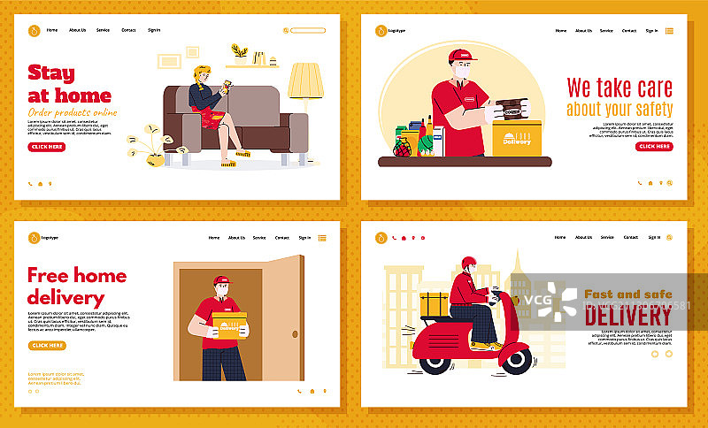 安全食品配送服务banner图片素材