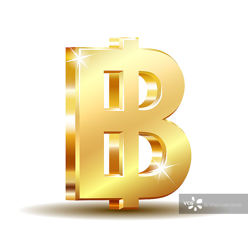 泰铢金色货币符号图片素材
