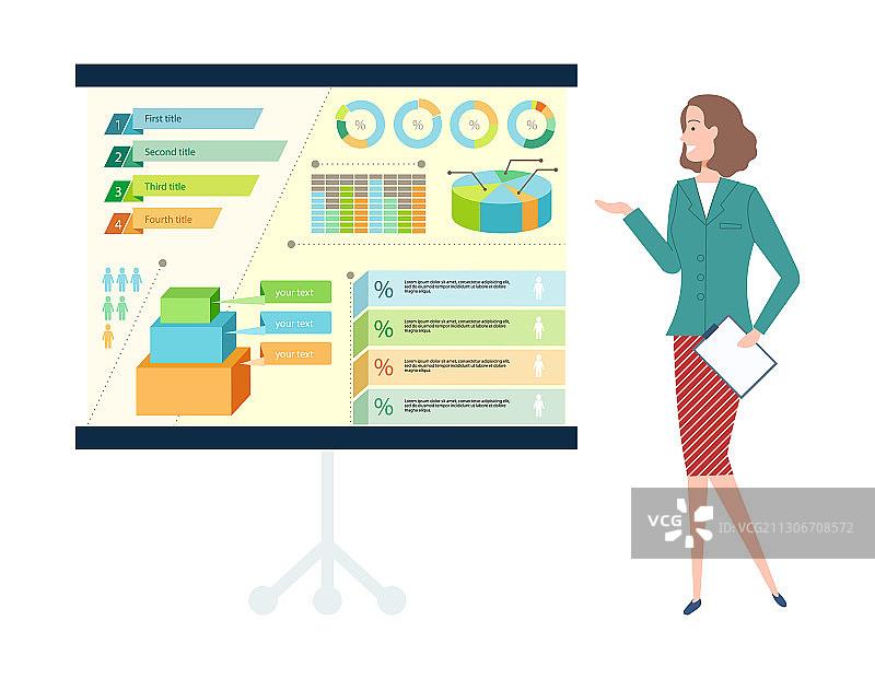 工人在白板上演示图表图片素材