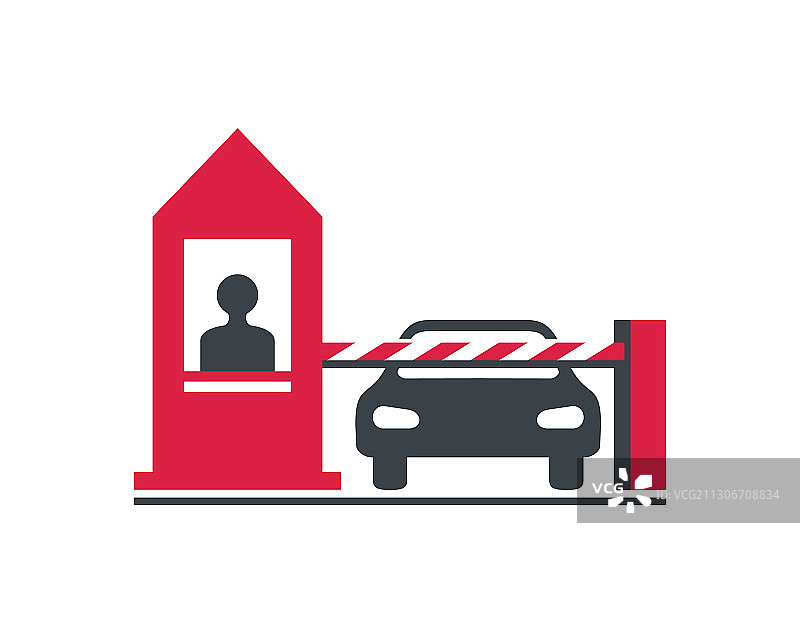 检查站：安检岗亭和路障图片素材