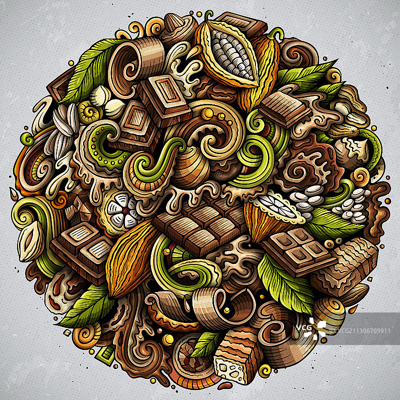 手绘巧克力涂鸦图片素材