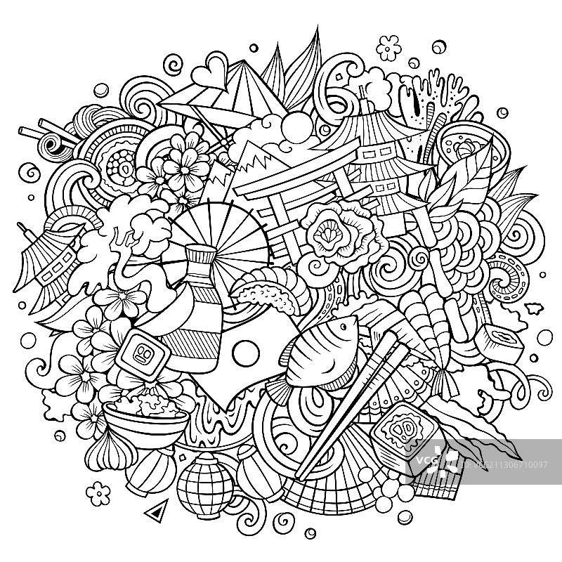 日本手绘卡通涂鸦图片素材