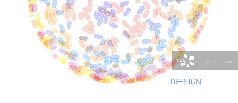 大型球体上的多个椭圆抽象图案图片素材