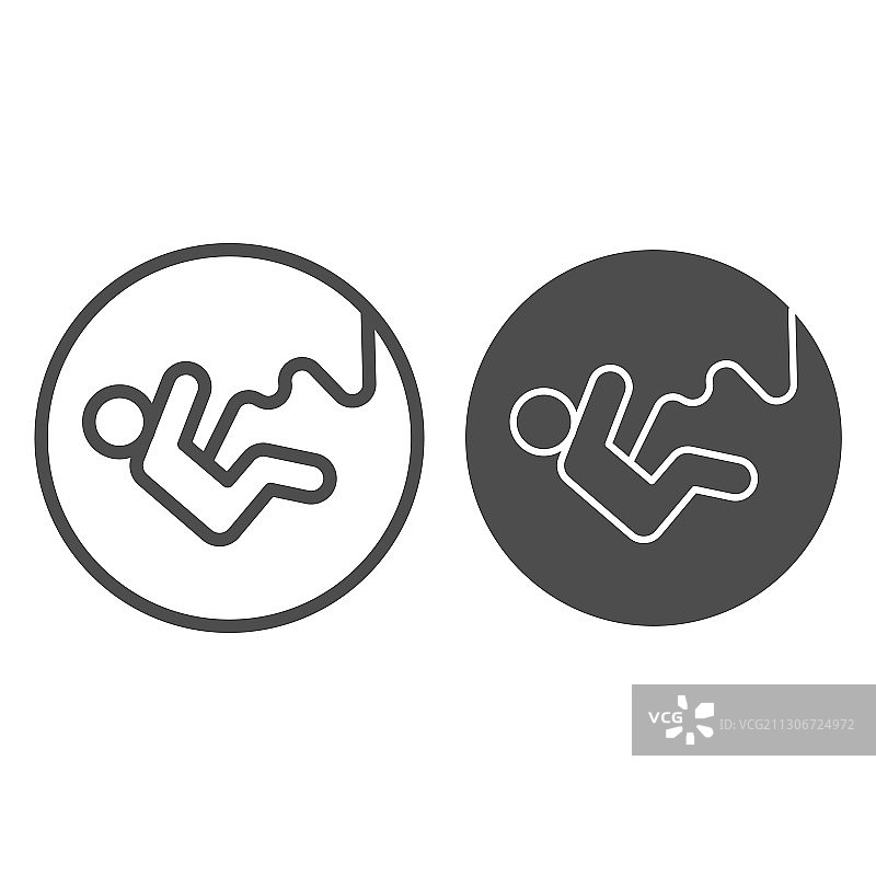 怀孕扫描线和实心图标（母性）图片素材