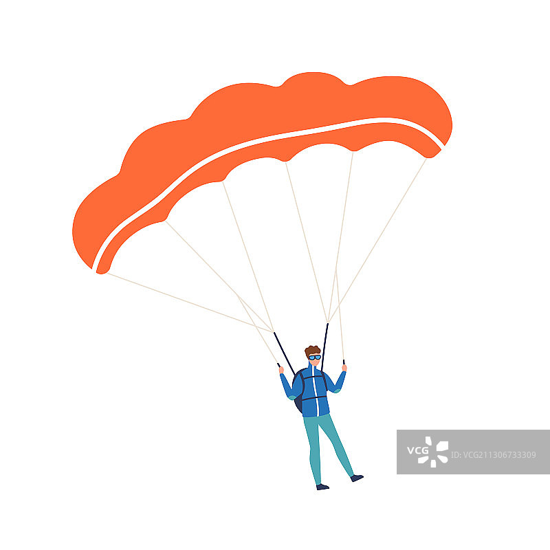 享受跳伞极限运动的活力男士图片素材