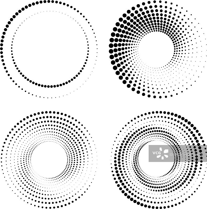 圆形半色调点集图片素材