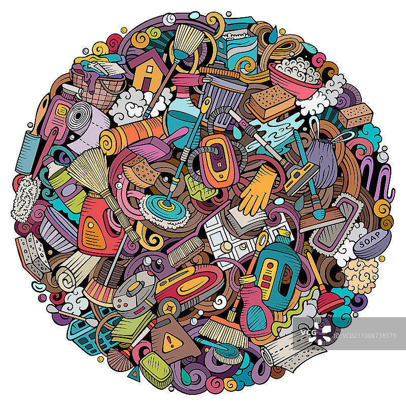 手绘清洁涂鸦图片素材