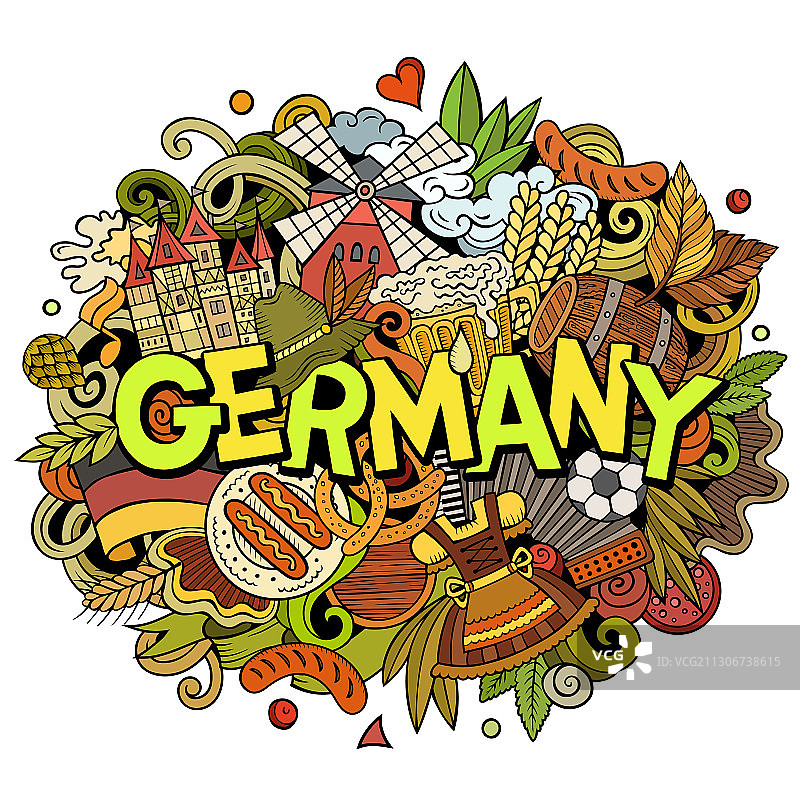 德国手绘卡通涂鸦图片素材