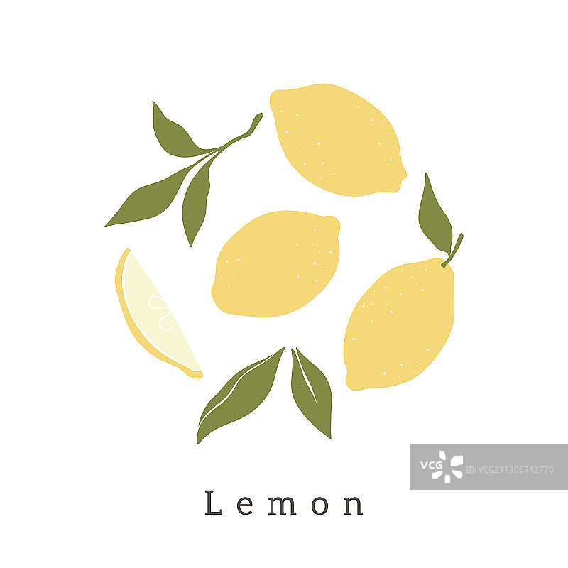 时尚柠檬图案现代艺术印刷品图片素材