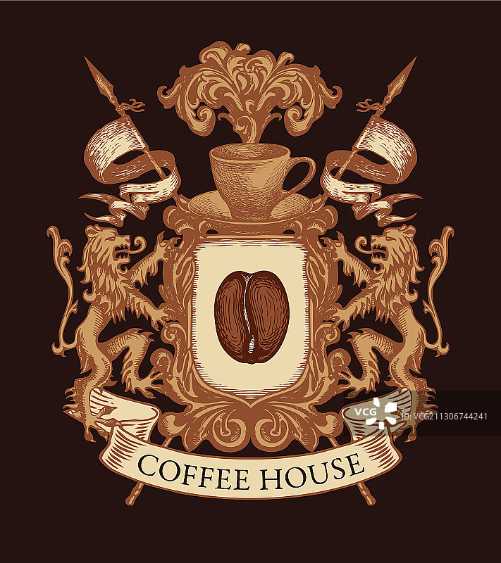 复古风格咖啡馆徽章图片素材