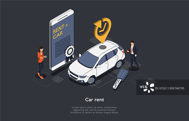 在线租车服务概念图片素材