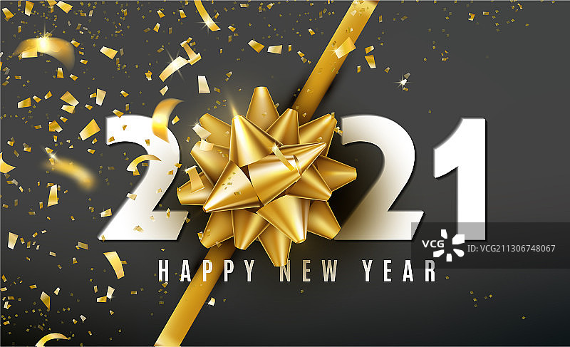 金色2021新年快乐背景图片素材