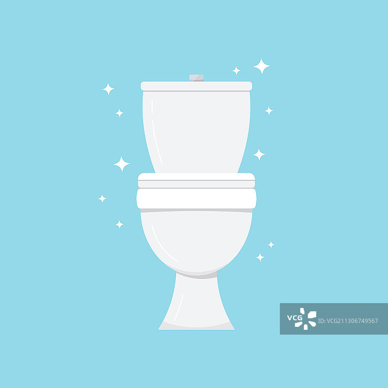 蓝色背景上的白色马桶图片素材