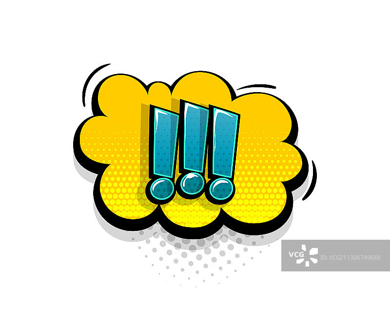 漫画文字感叹号对话气泡波普艺术图片素材