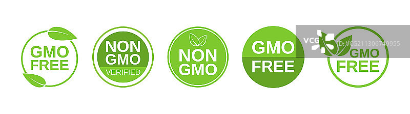 非转基因食品标签图标集图片素材