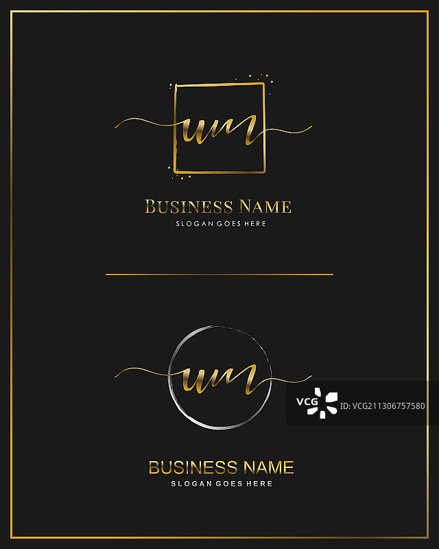 字母U M手写logo图片素材