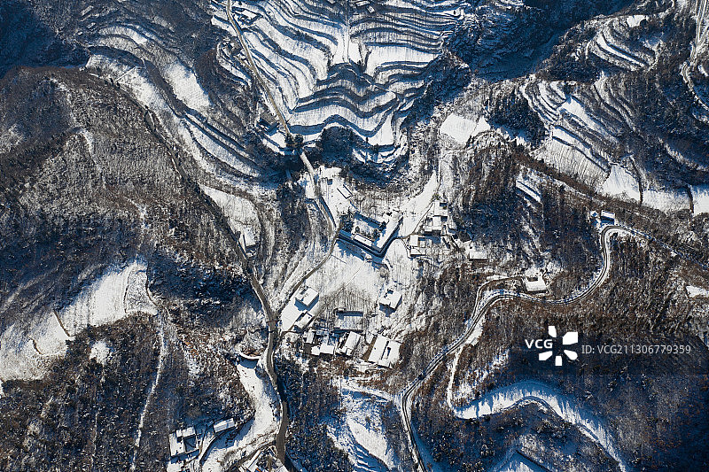 雪后浮戏山环翠峪图片素材