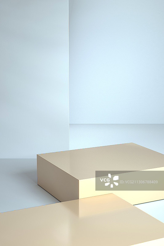 3D渲染的几何图形场景图图片素材