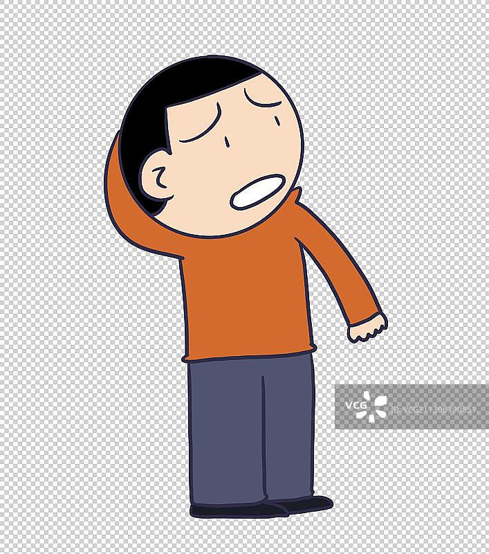 元素：挠头疑惑的男性图片素材