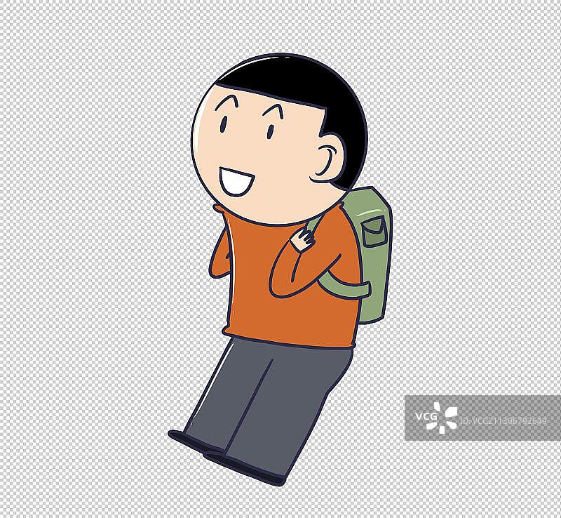 元素：背着包的男孩图片素材