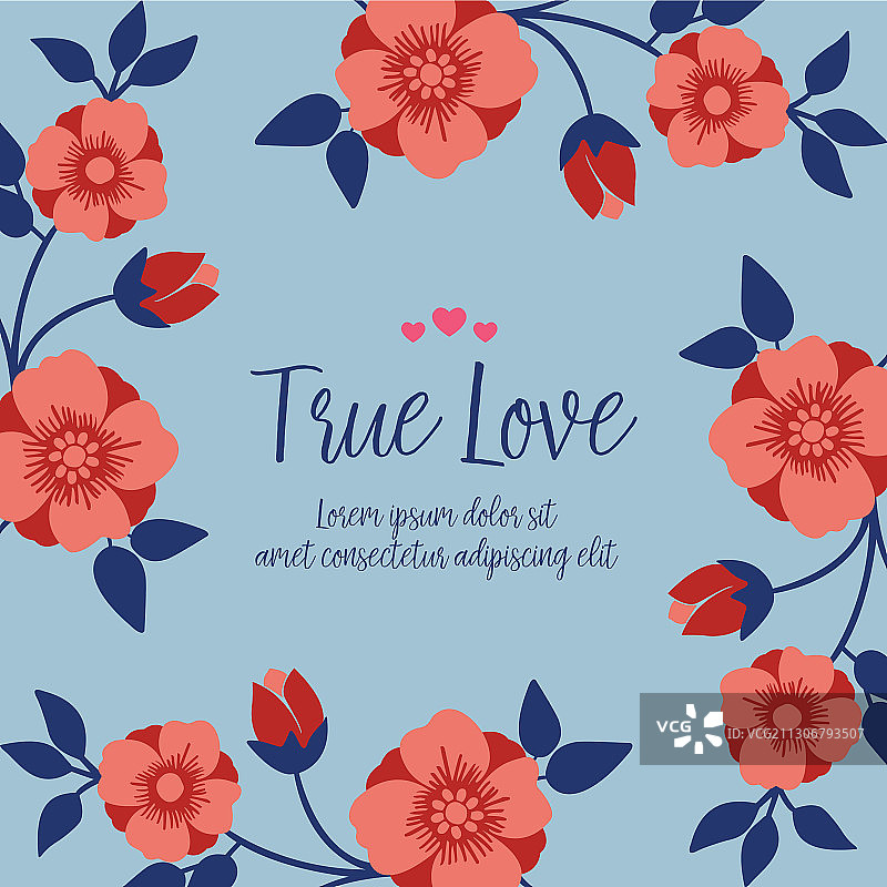 复古真爱贺卡设计图片素材