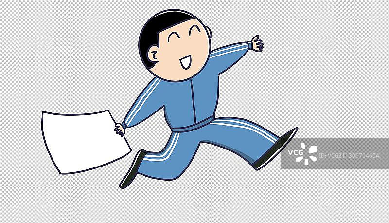 元素：拿着空白成绩单的孩子图片素材