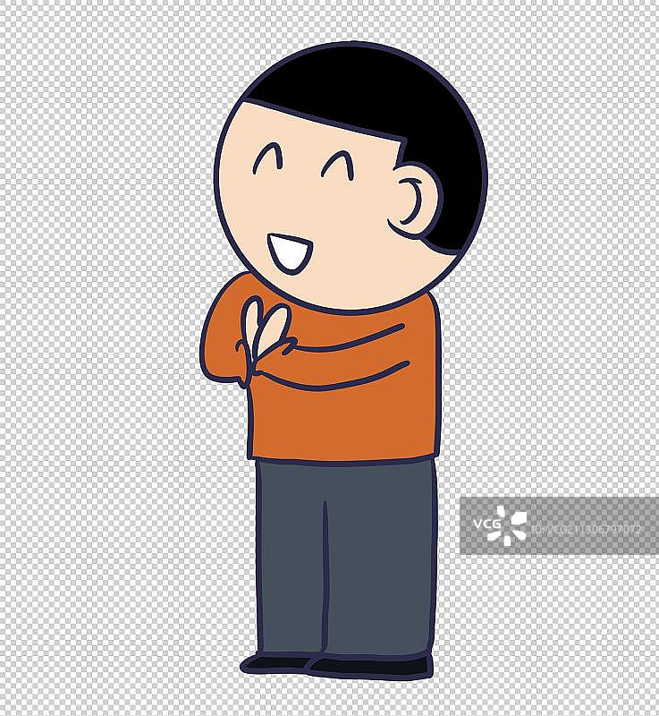 元素：鼓掌庆祝的男孩图片素材