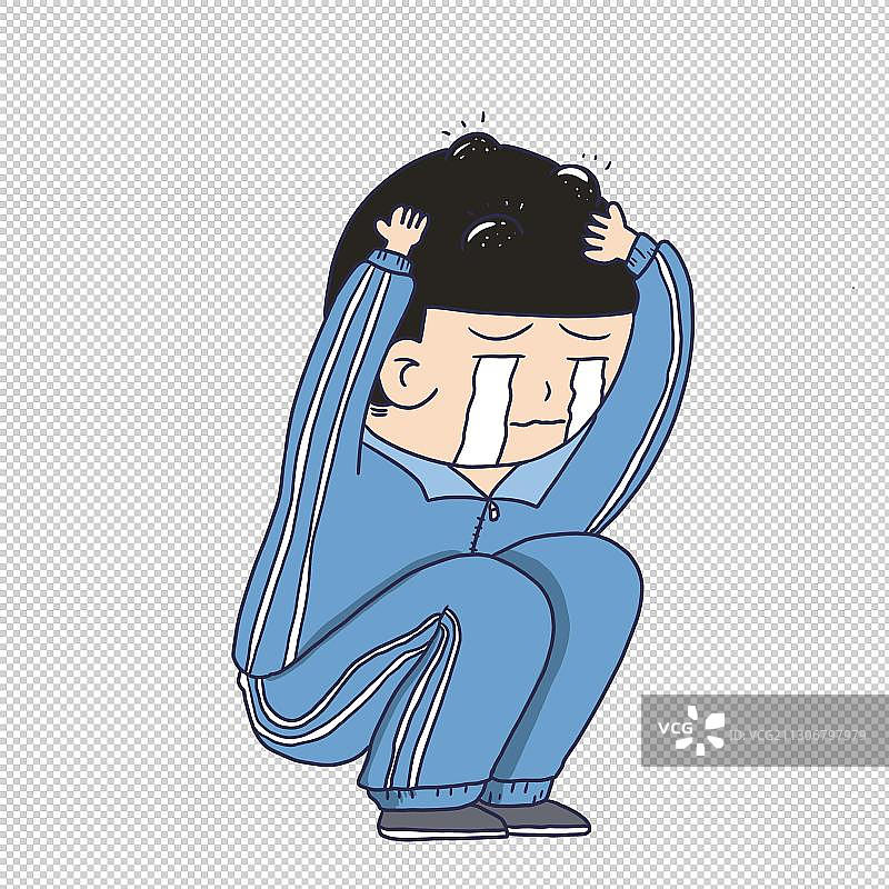 元素：被打满头包的学生图片素材