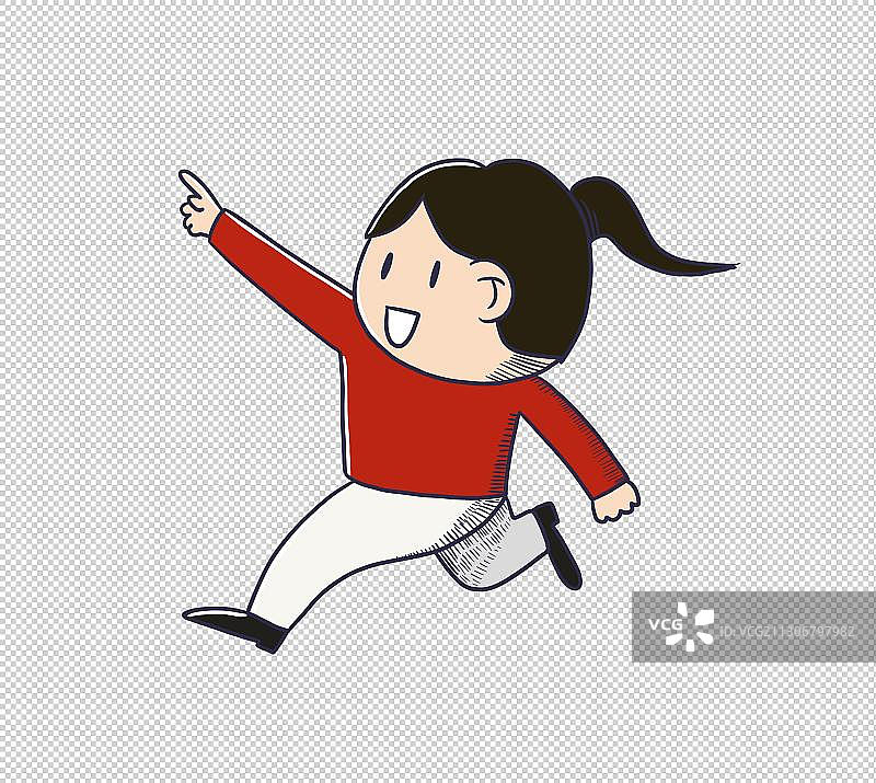 元素：跑步的女孩图片素材